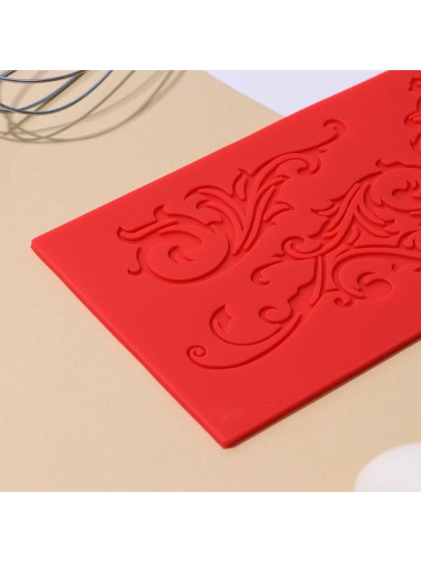 Коврик для айсинга силиконовый Доляна «Вензель», 34×11,5 см, цвет МИКС