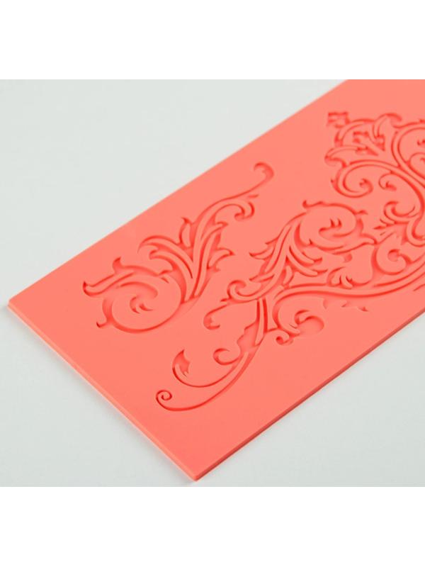 Коврик для айсинга силиконовый Доляна «Вензель», 34×11,5 см, цвет МИКС