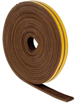 Уплотнитель для окон, профиль E, на клейкой основе, коричневый, в упаковке 10 м