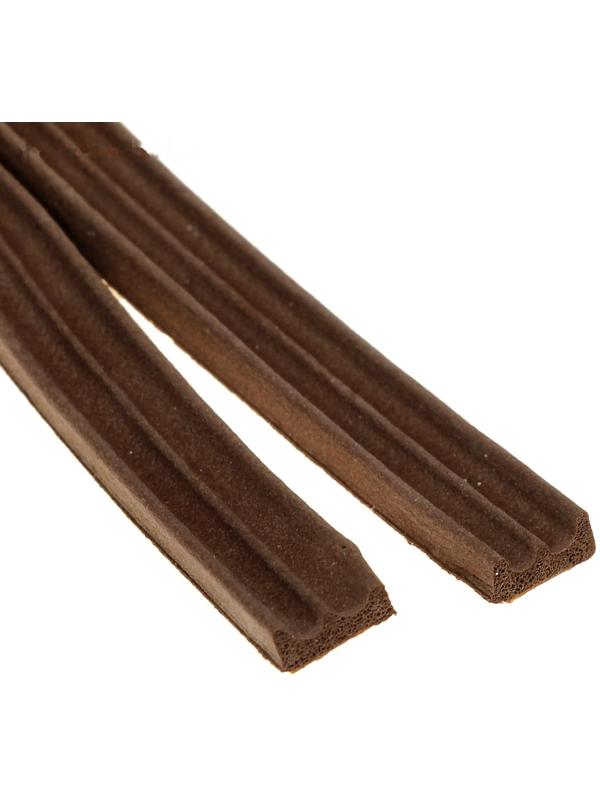 Уплотнитель для окон, профиль E, на клейкой основе, коричневый, в упаковке 10 м