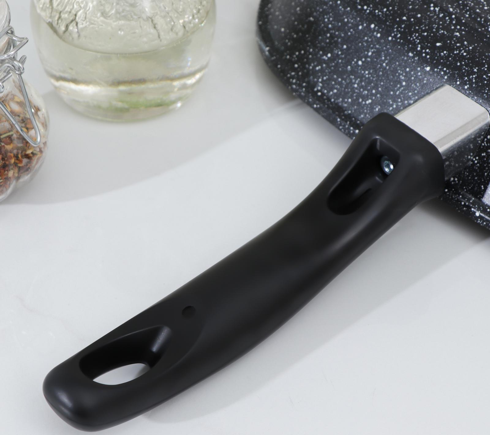 Сковорода-гриль квадратная Доляна, 26×26 см, антипригарное покрытие, цвет тёмный мрамор