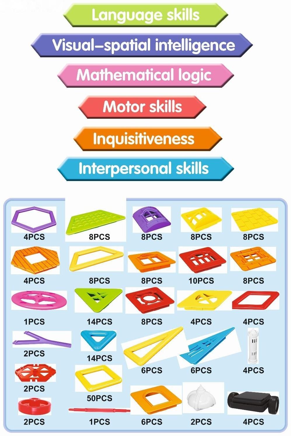 Конструктор магнитный «Замок», 204 детали