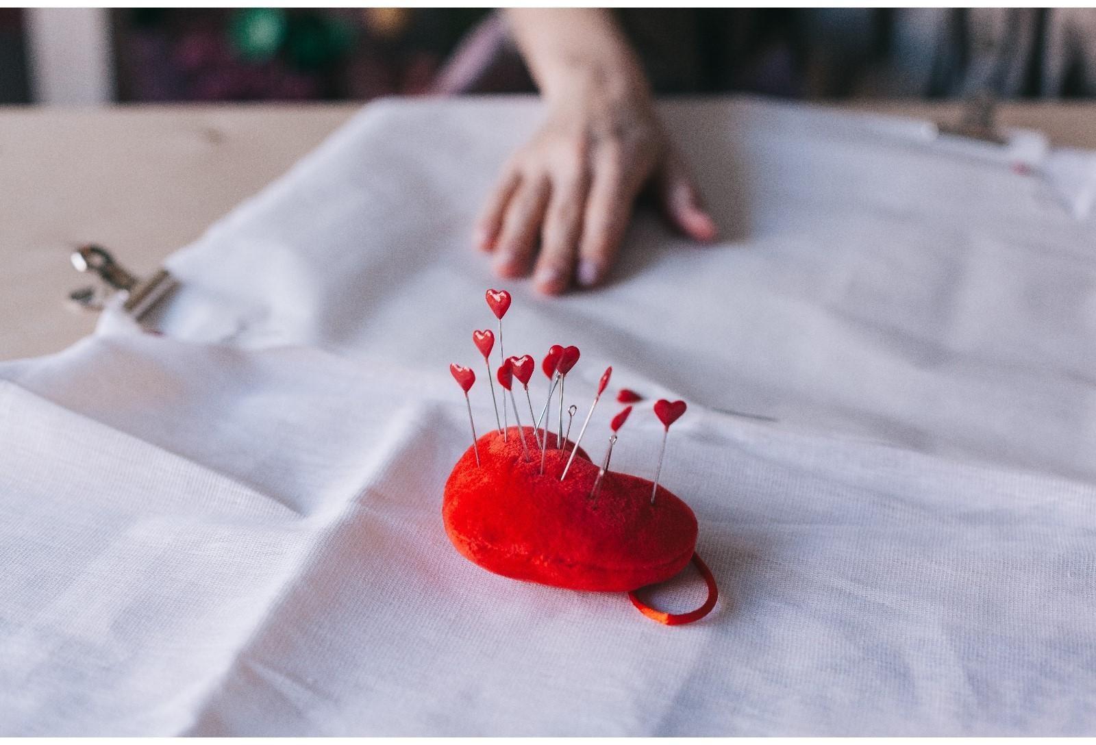 Булавки портновские «Сердце», 55 мм, 50 шт, цвет МИКС