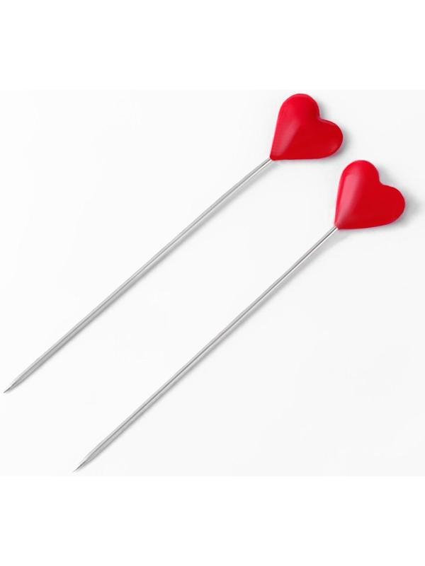 Булавки портновские «Сердце», 55 мм, 50 шт, цвет МИКС