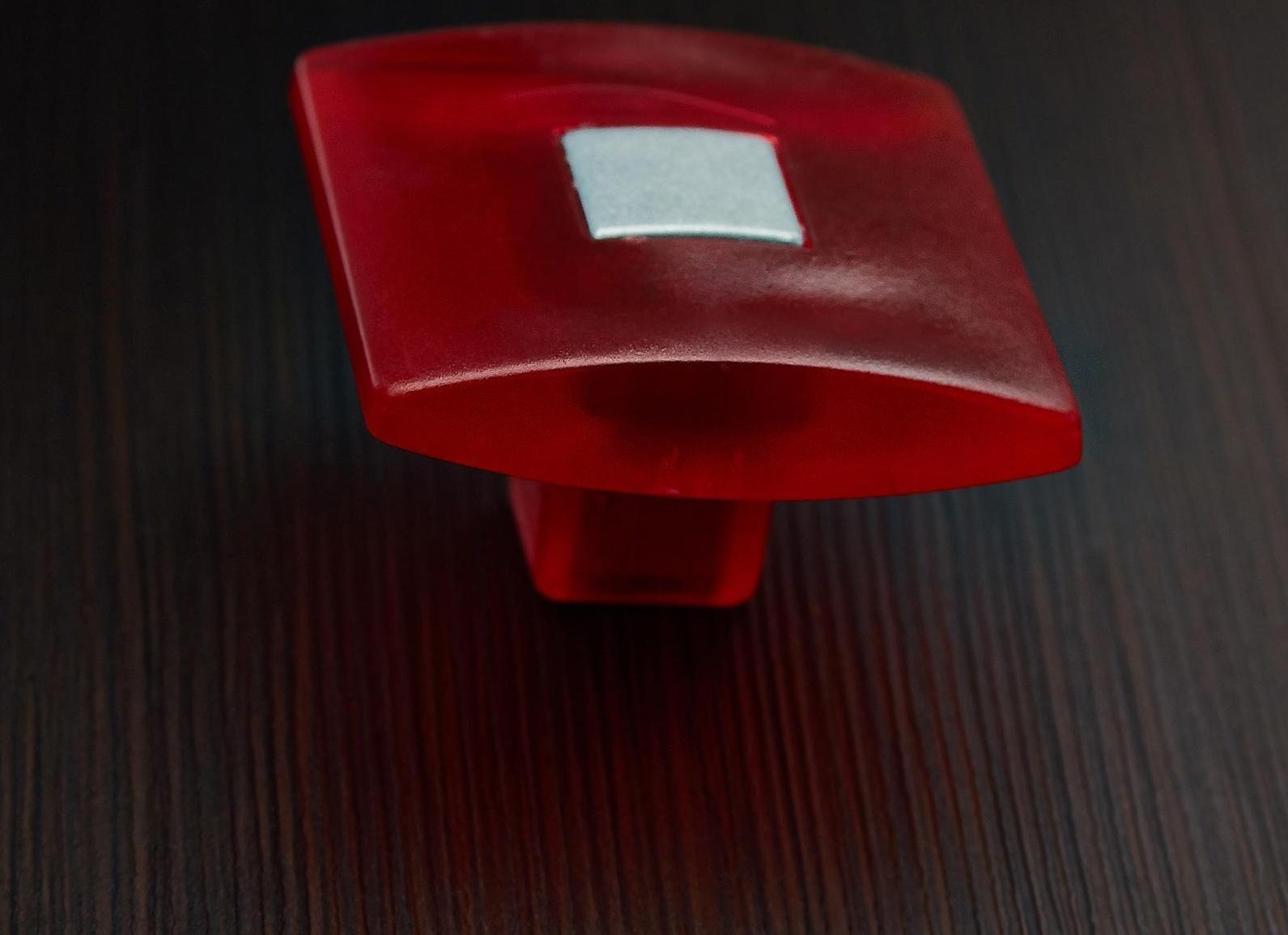 Ручка кнопка PLASTIC 003, пластиковая, красная