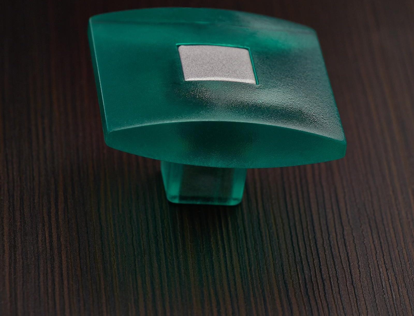 Ручка кнопка PLASTIC 003, пластиковая, зеленая