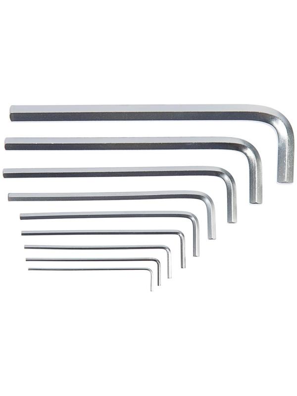 Набор ключей шестигранных ТУНДРА, удлиненных, CrV, 1.5 - 10 мм, 9 шт.