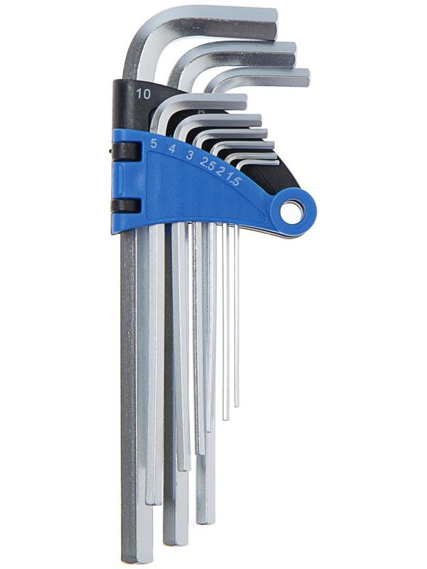 Набор ключей шестигранных ТУНДРА, удлиненных, CrV, 1.5 - 10 мм, 9 шт.
