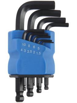 Набор ключей шестигранных ТУНДРА black, с шаром, CrV, 1.5 - 10 мм, 9 шт.