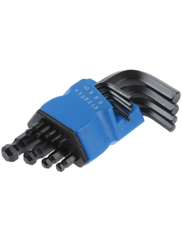 Набор ключей шестигранных ТУНДРА black, с шаром, CrV, 1.5 - 10 мм, 9 шт.