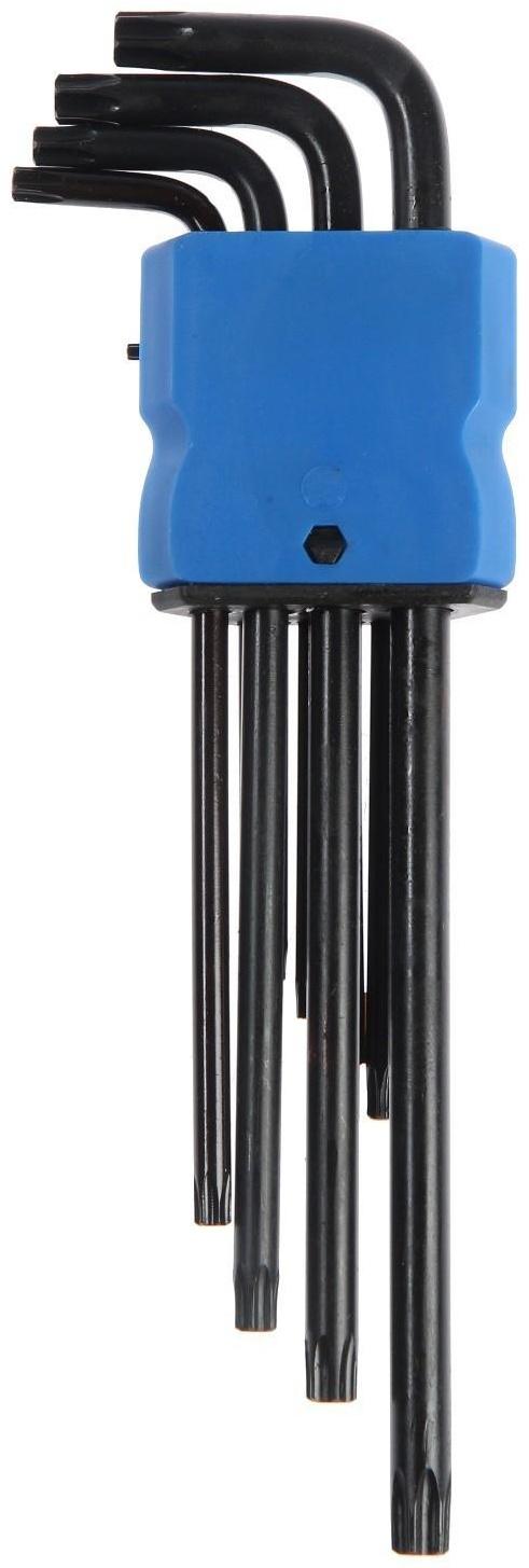 Набор ключей ТУНДРА black, TORX Tamper, экстрадлинные, CrV, TT10 - TT50, 9 шт.