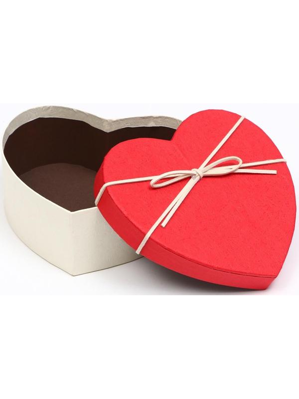 Набор коробок 3 в 1 сердца, белый-красный, 21 х 19 х 9 - 15.5 х 14 х 6 см