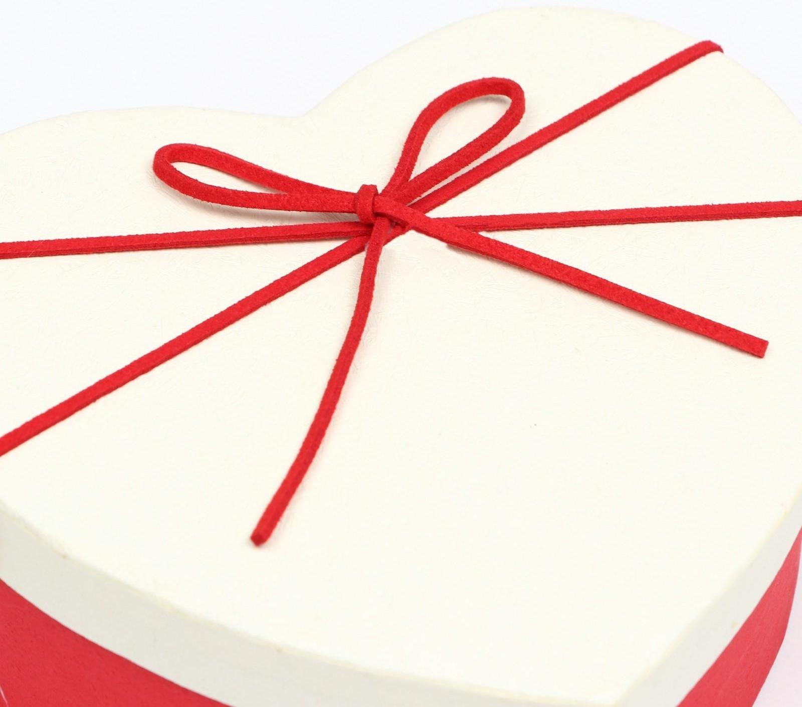 Набор коробок 3 в 1 сердца, красный-белый 21 х 19 х 9 - 15.5 х 14 х 6 см