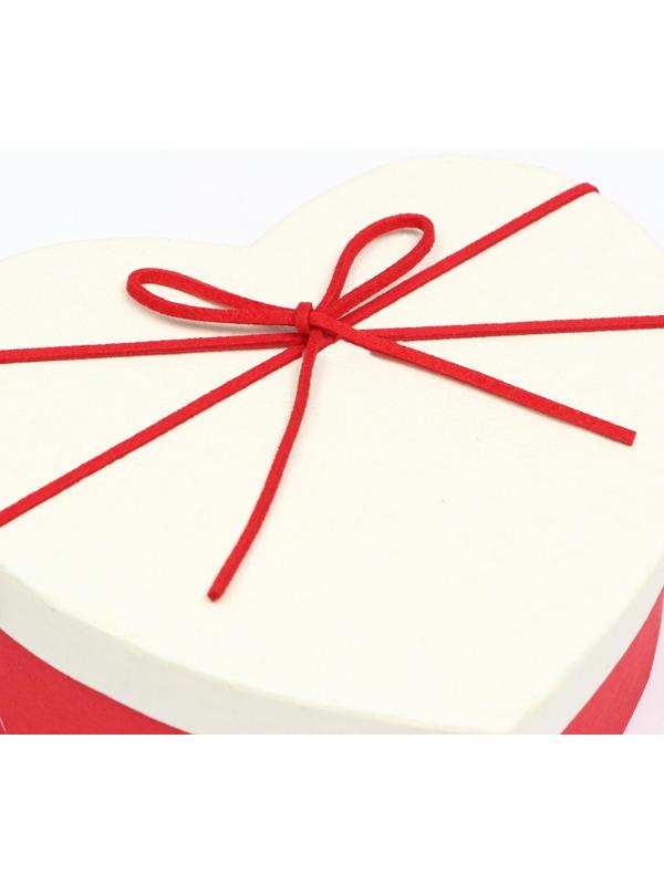 Набор коробок 3 в 1 сердца, красный-белый 21 х 19 х 9 - 15.5 х 14 х 6 см