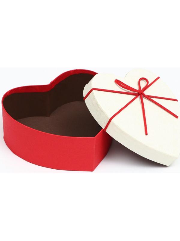 Набор коробок 3 в 1 сердца, красный-белый 21 х 19 х 9 - 15.5 х 14 х 6 см
