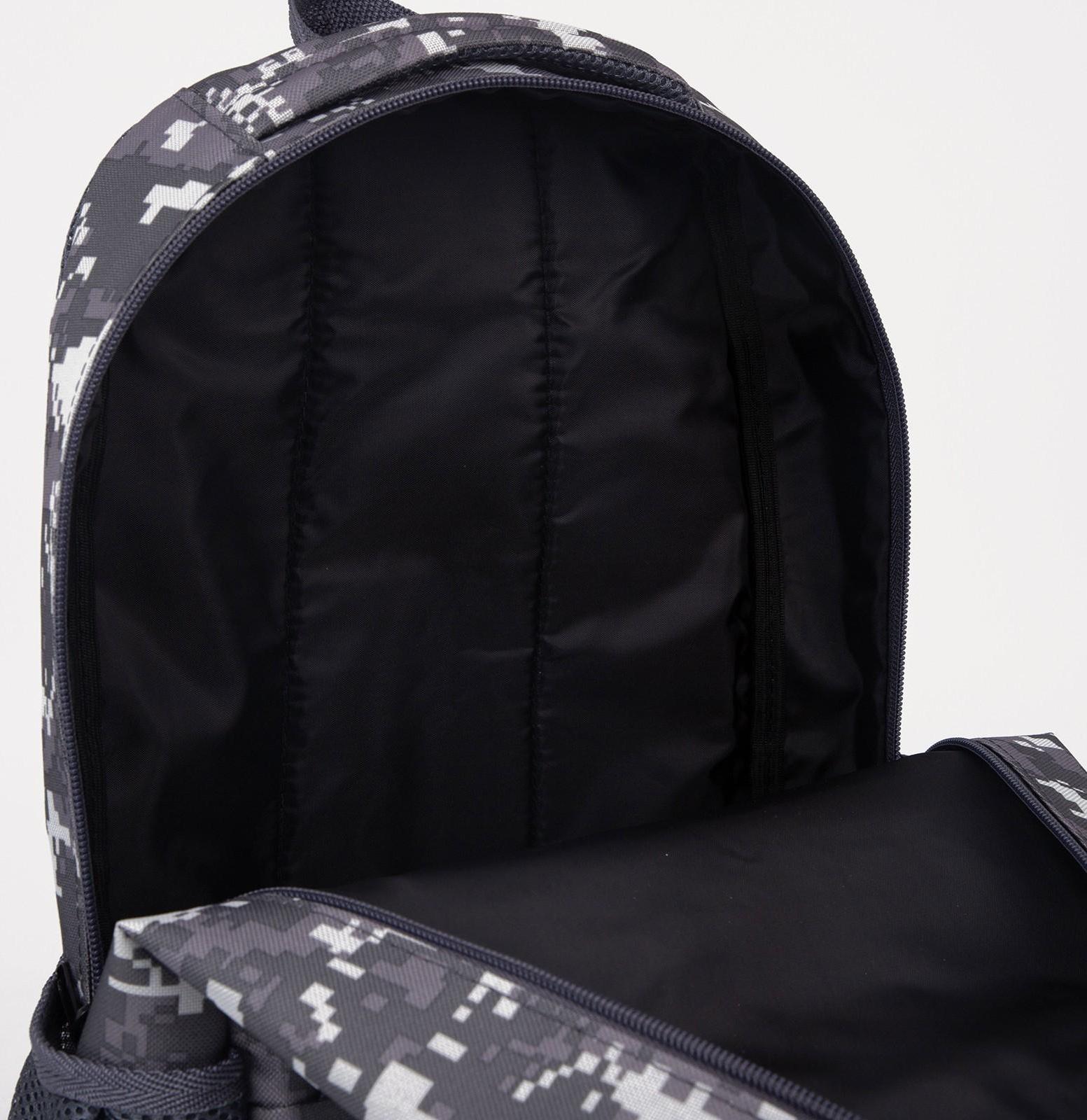 Рюкзак туристический, отдел на молнии, 3 наружных кармана, цвет серый/камуфляж