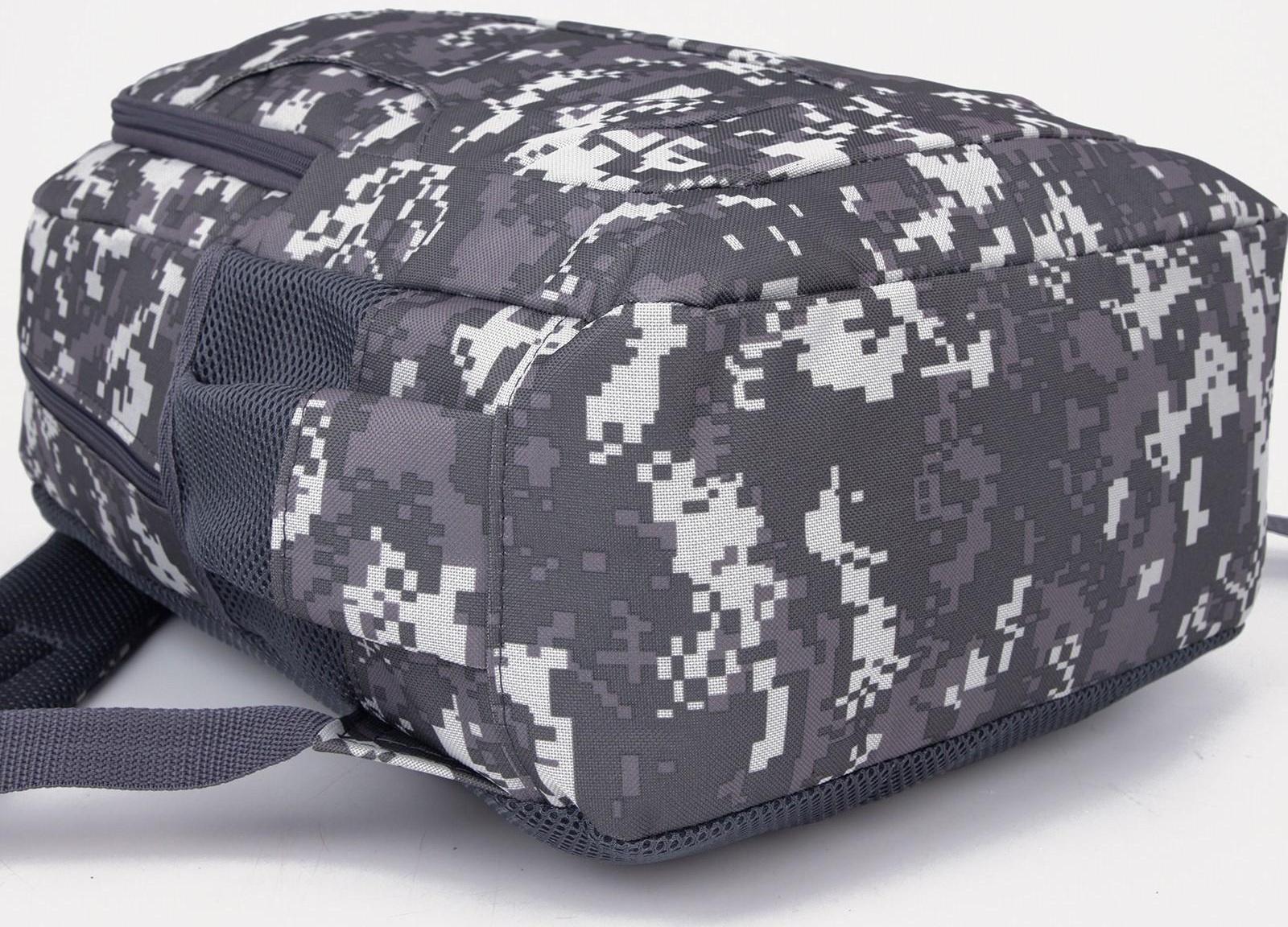 Рюкзак туристический, отдел на молнии, 3 наружных кармана, цвет серый/камуфляж