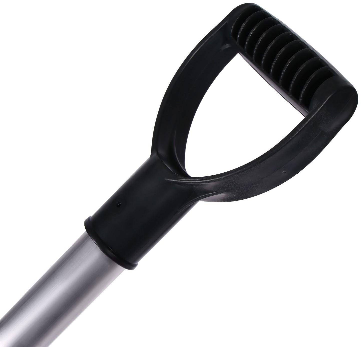 Лопата пластиковая, ковш 380 × 380 мм, морозостойкая, с алюминиевой планкой, алюминиевый черенок, «Снежинка», МИКС