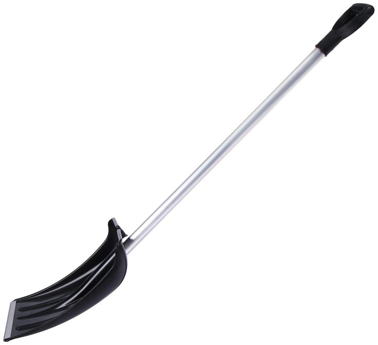 Лопата пластиковая, ковш 380 × 380 мм, морозостойкая, с алюминиевой планкой, алюминиевый черенок, «Снежинка», МИКС