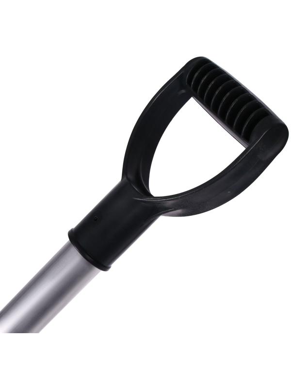 Лопата пластиковая, ковш 380 × 380 мм, морозостойкая, с алюминиевой планкой, алюминиевый черенок, «Снежинка», МИКС