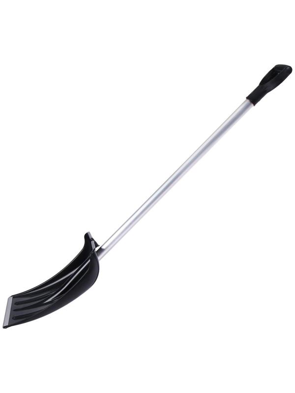 Лопата пластиковая, ковш 380 × 380 мм, морозостойкая, с алюминиевой планкой, алюминиевый черенок, «Снежинка», МИКС