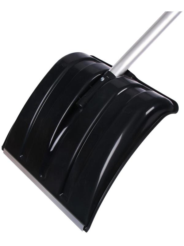 Лопата пластиковая, ковш 380 × 380 мм, морозостойкая, с алюминиевой планкой, алюминиевый черенок, «Снежинка», МИКС