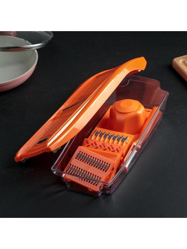 Набор для резки овощей №2,с 7 насадками, овощечисткой, овощедержателем и контейнером