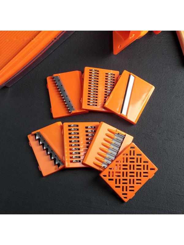 Набор для резки овощей №2,с 7 насадками, овощечисткой, овощедержателем и контейнером