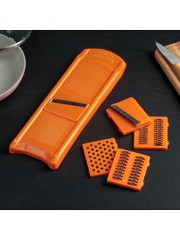 Овощерезка, с 5 насадками, цвет оранжевый, 32 см