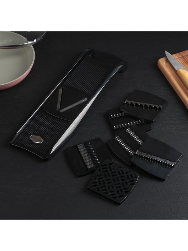 Овощерезка, с 7 насадками, цвет чёрный, 37,5 см