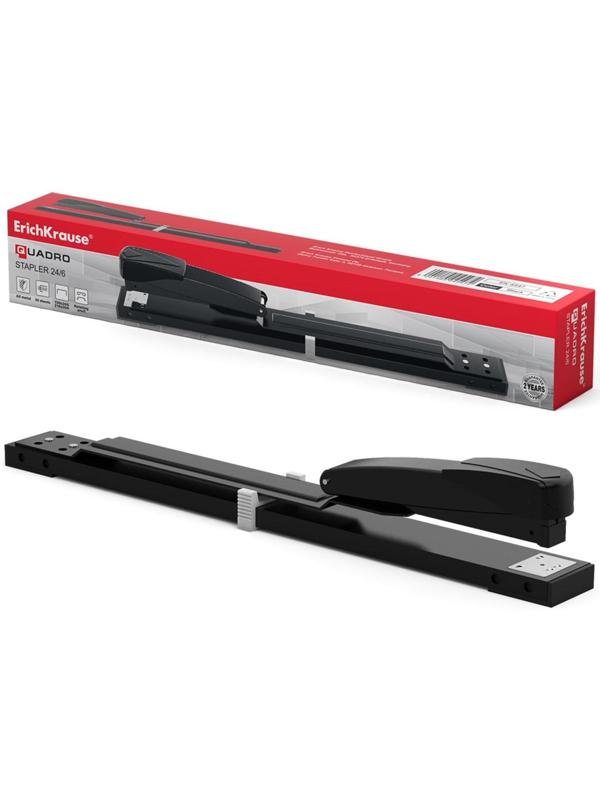 Степлер брошюровочный ErichKrause № 24/6 и 26/6, до 30 листов, на 2 типа скрепления, чёрный