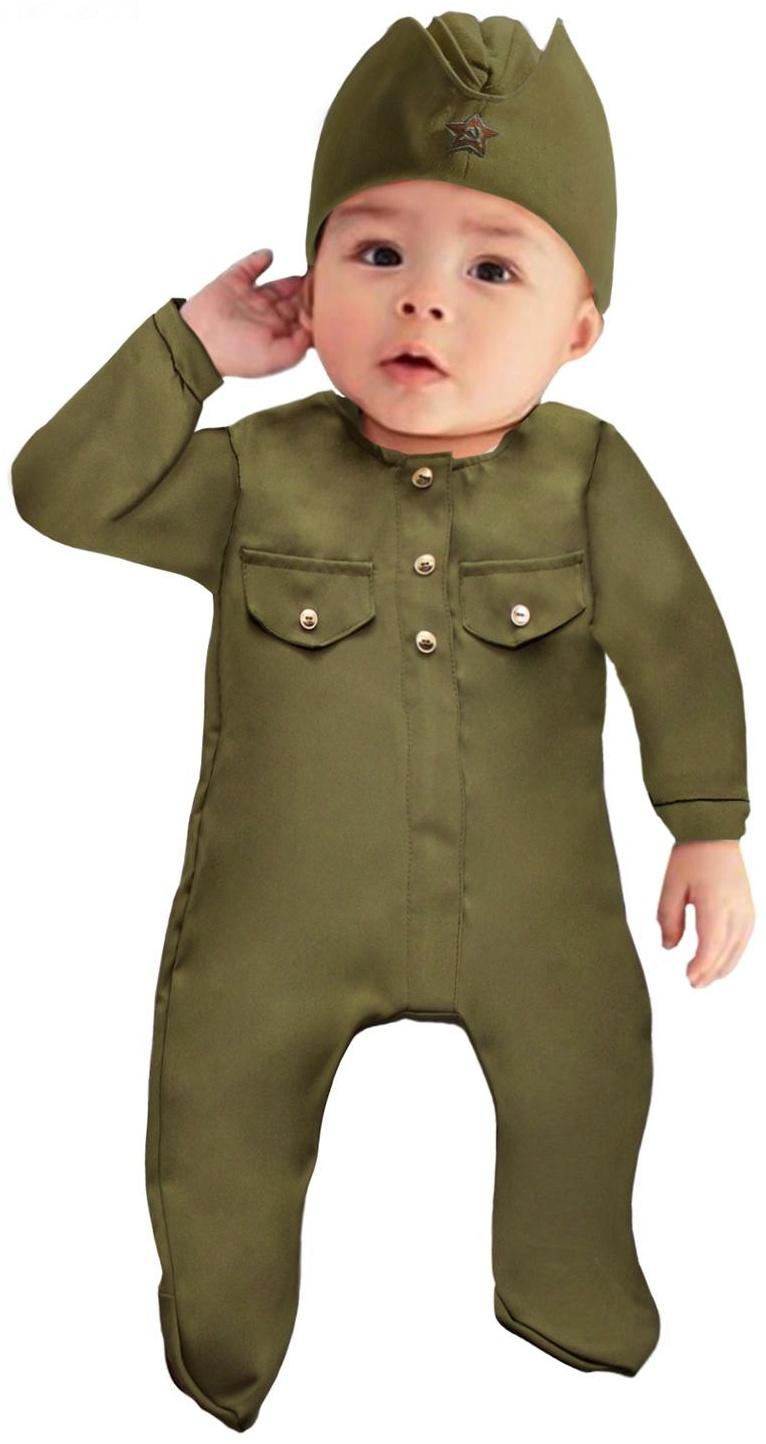 Карнавальный костюм «Солдатик-малышок», ползунки, пилотка, 6-9 месяцев, рост 75 см