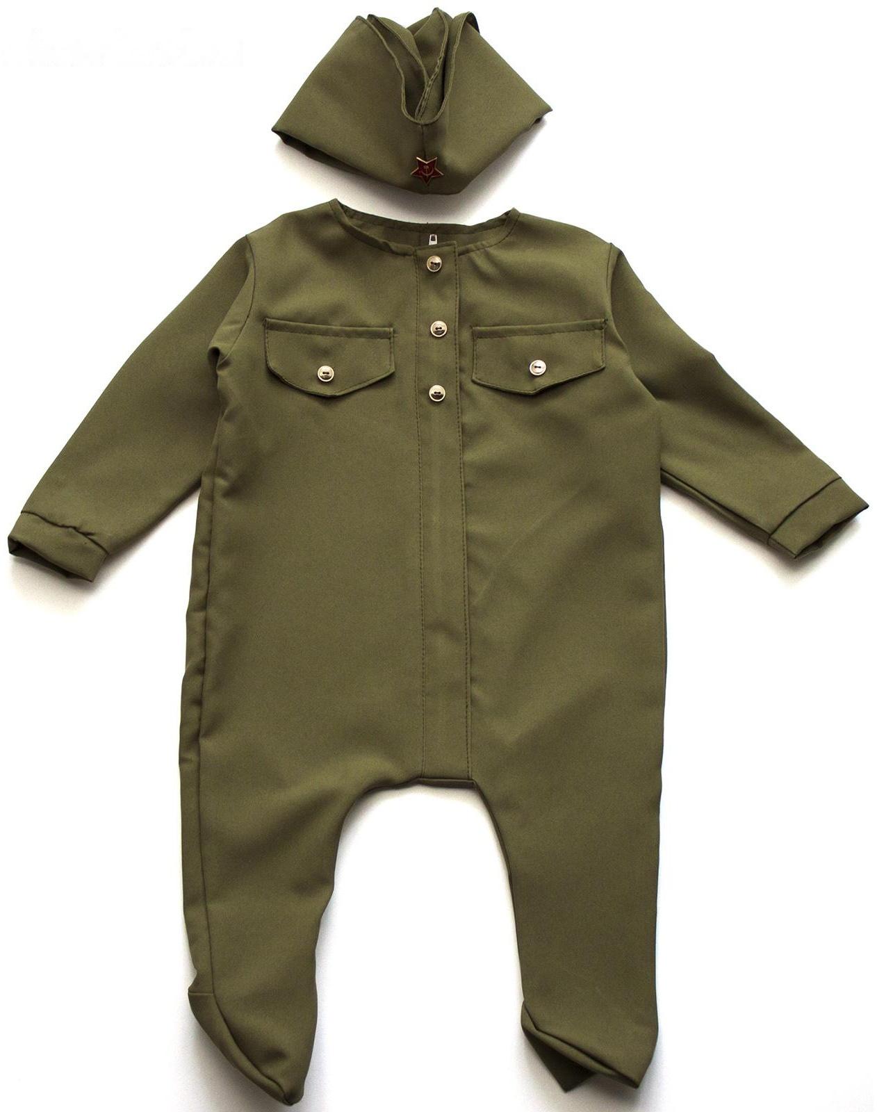 Карнавальный костюм «Солдатик-малышок», ползунки, пилотка, 6-9 месяцев, рост 75 см