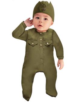 Карнавальный костюм «Солдатик-малышок», ползунки, пилотка, 6-9 месяцев, рост 75 см