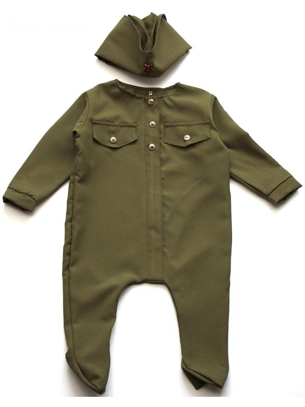 Карнавальный костюм «Солдатик-малышок», ползунки, пилотка, 6-9 месяцев, рост 75 см