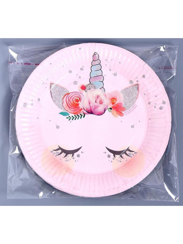 Тарелка бумажная «Единорог», мордочка, 18 см