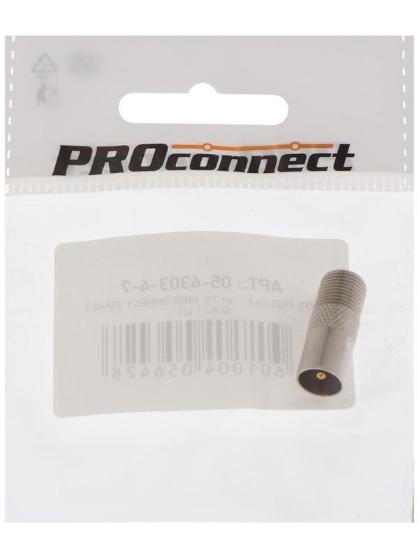 Переходник Proconnect 05-4303-4-7, гнездо F - штекер TV, упаковка 1 шт