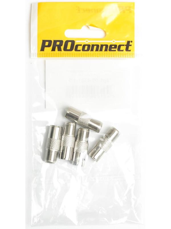 Переходник Proconnect 05-4303-4-9, гнездо F - штекер TV, упаковка 5 шт