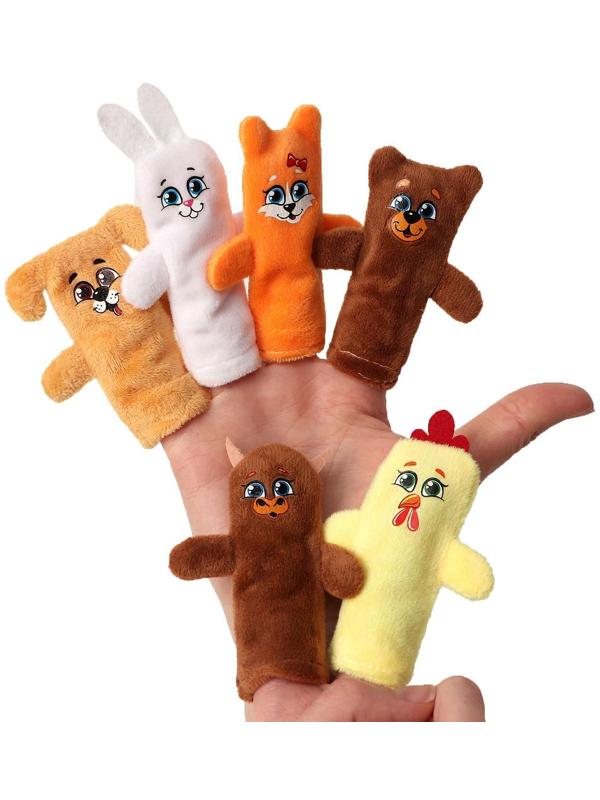 Пальчиковый театр «Заяц и лисичка», набор: 6 персонажей, сценарий