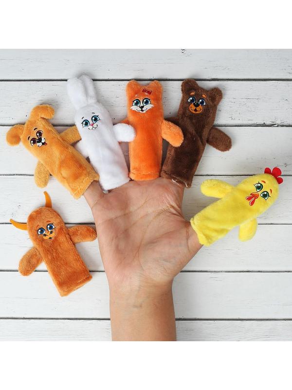 Пальчиковый театр «Заяц и лисичка», набор: 6 персонажей, сценарий