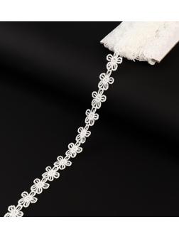 Кружево гипюровое, 15 мм × 14 ± 1 м, цвет молочный