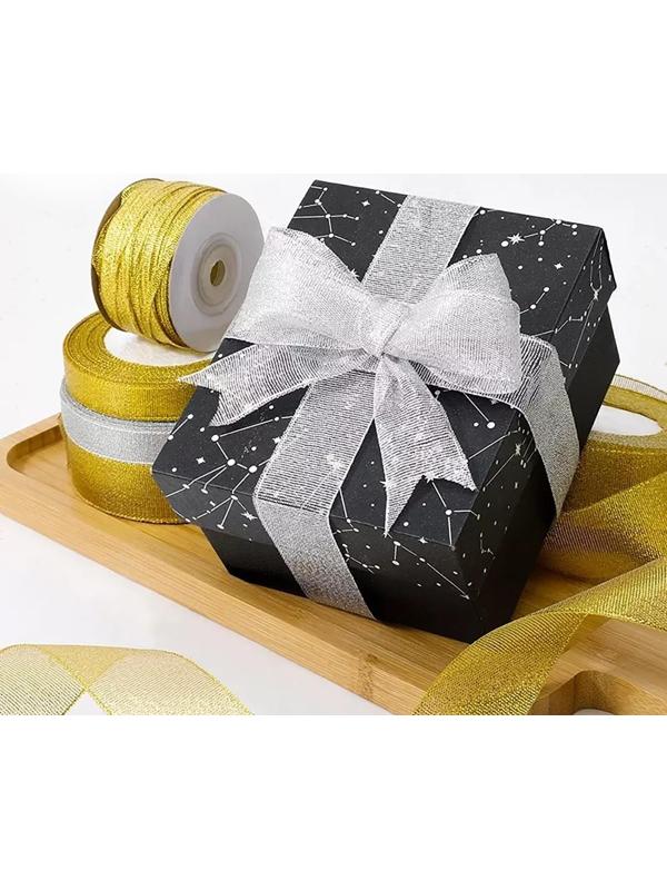 Лента парчовая, 6 мм, 23 ± 1 м, цвет золотой