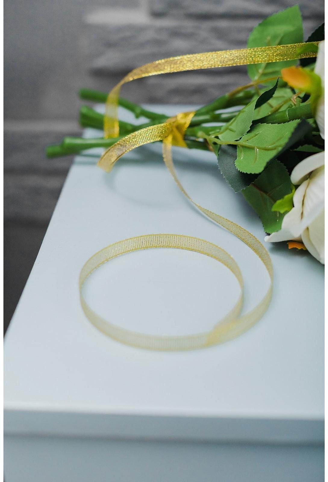 Лента парчовая, 10 мм, 23 ± 1 м, цвет золотой