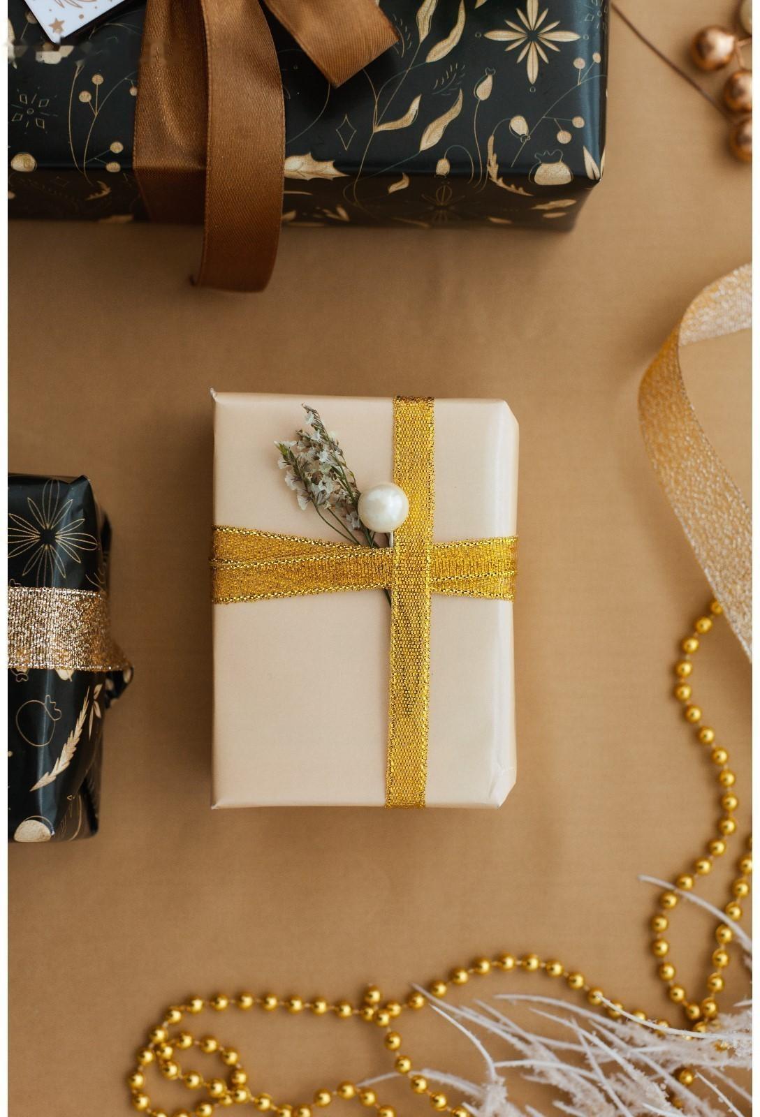 Лента парчовая, 10 мм, 23 ± 1 м, цвет золотой