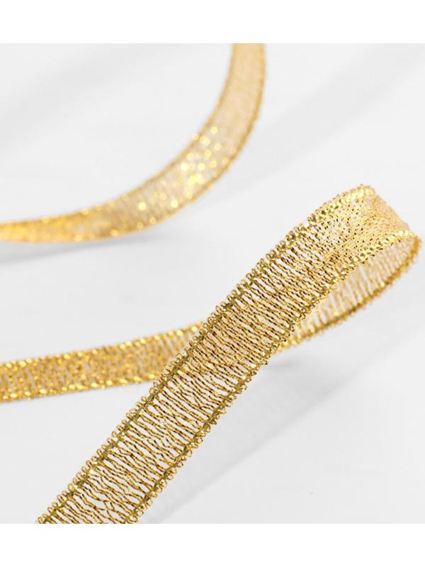 Лента парчовая, 10 мм, 23 ± 1 м, цвет золотой