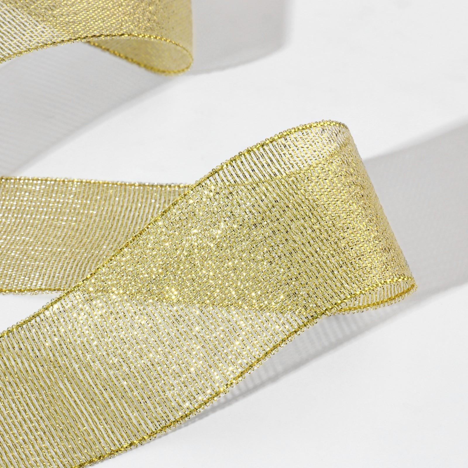 Лента парчовая, 40 мм, 23 ± 1 м, цвет золотой