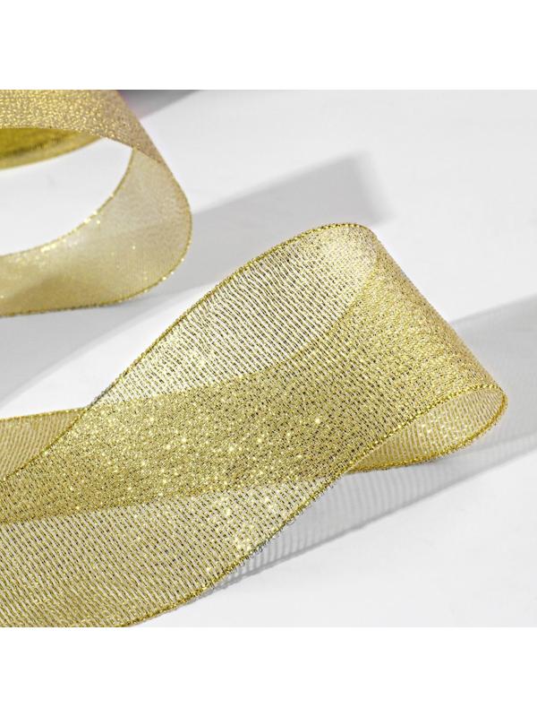 Лента парчовая, 50 мм, 23 ± 1 м, цвет золотой