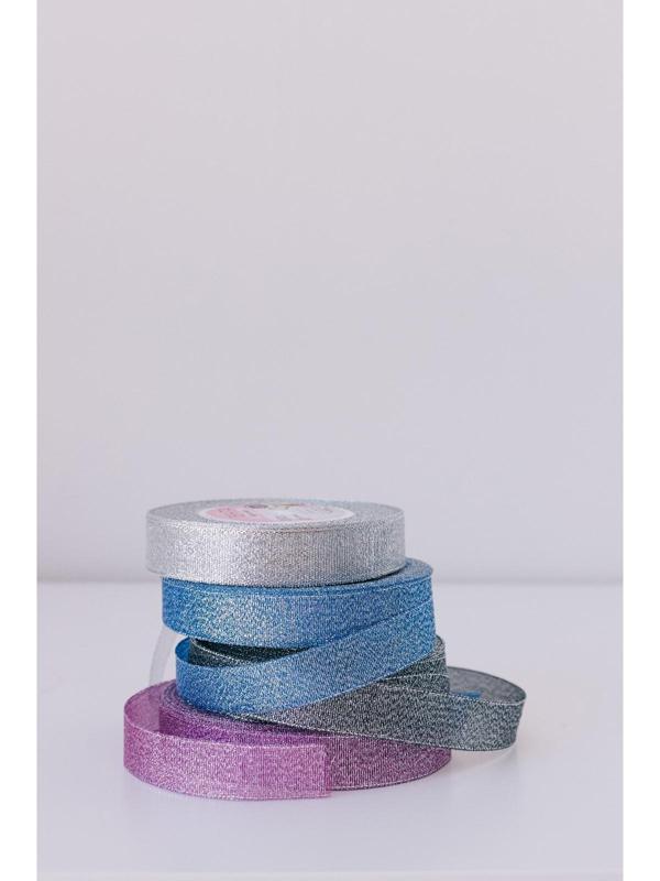 Лента парчовая, 20 мм, 23 ± 1 м, цвет серебряный