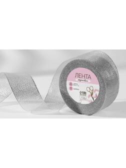 Лента парчовая, 40 мм, 23 ± 1 м, цвет серебряный