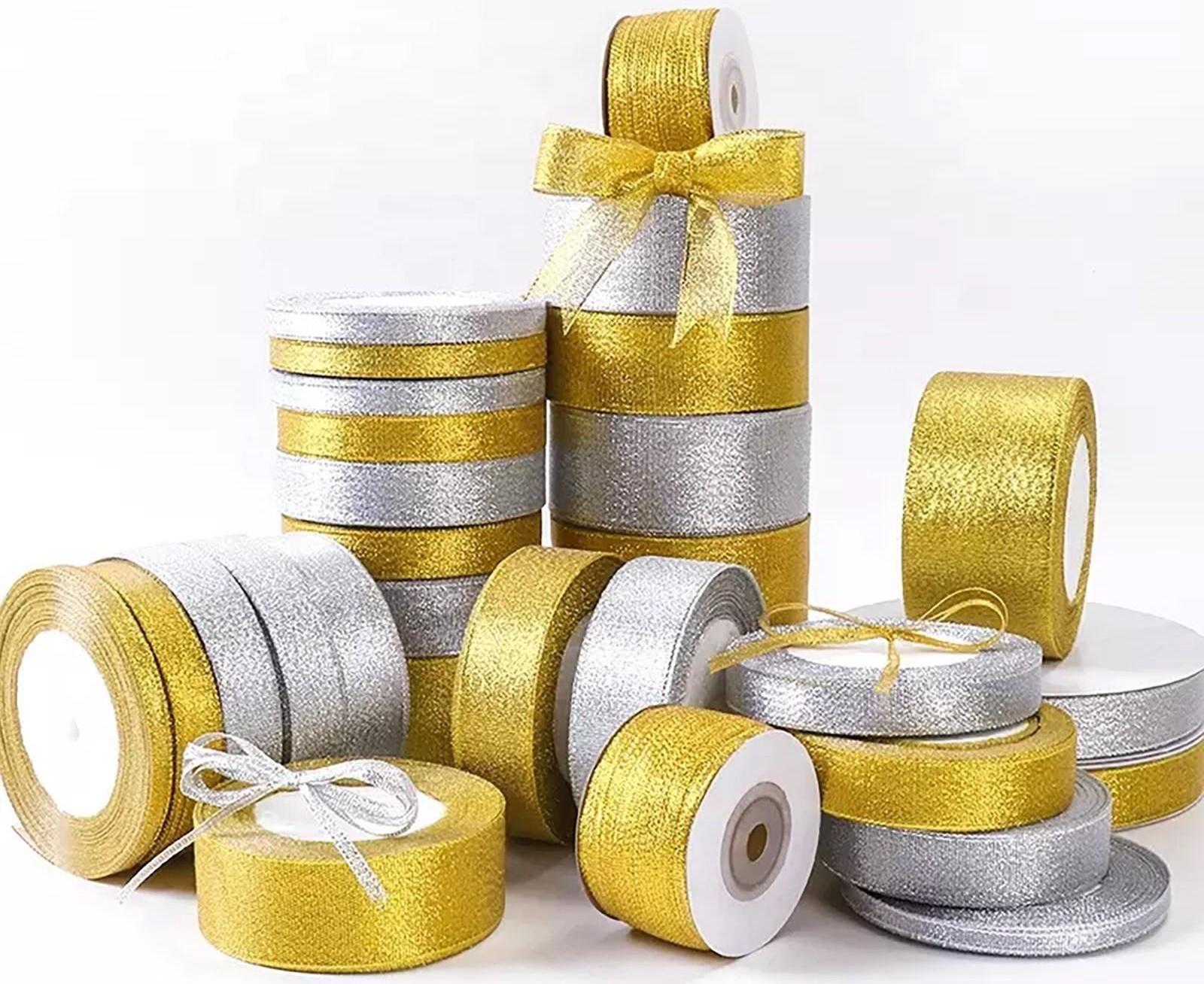 Лента парчовая, 50 мм, 23 ± 1 м, цвет серебряный